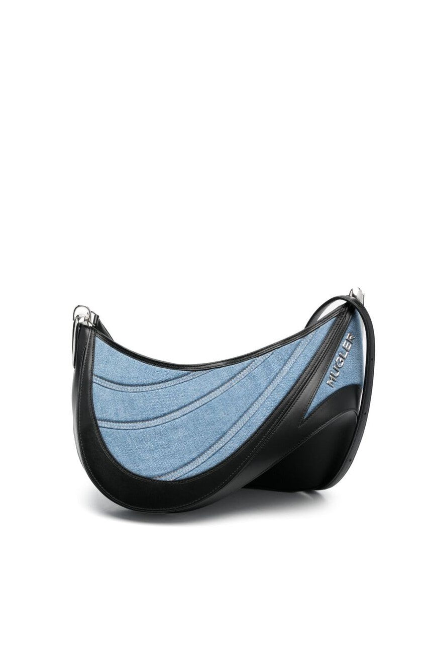 DENIM SPIRAL CURVE 01 SHOULDER BAG