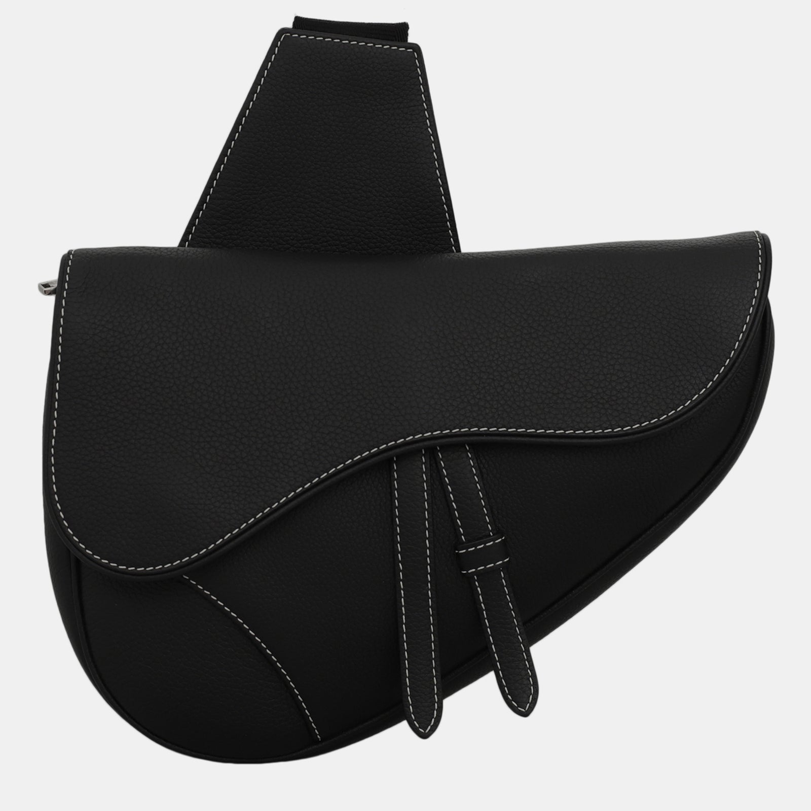 Dior Christian Black Leather Saddle Bag