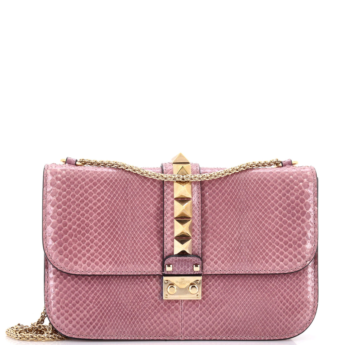 Valentino VALENTINO GARAVANI Glam Lock Shoulder Bag Python Medium