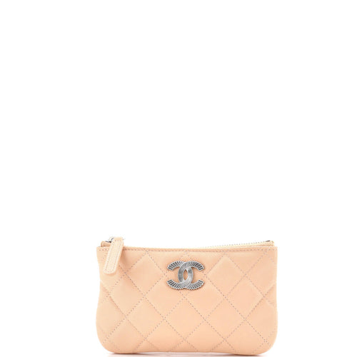 CHANEL Classic O Case Pouch Quilted Caviar Mini