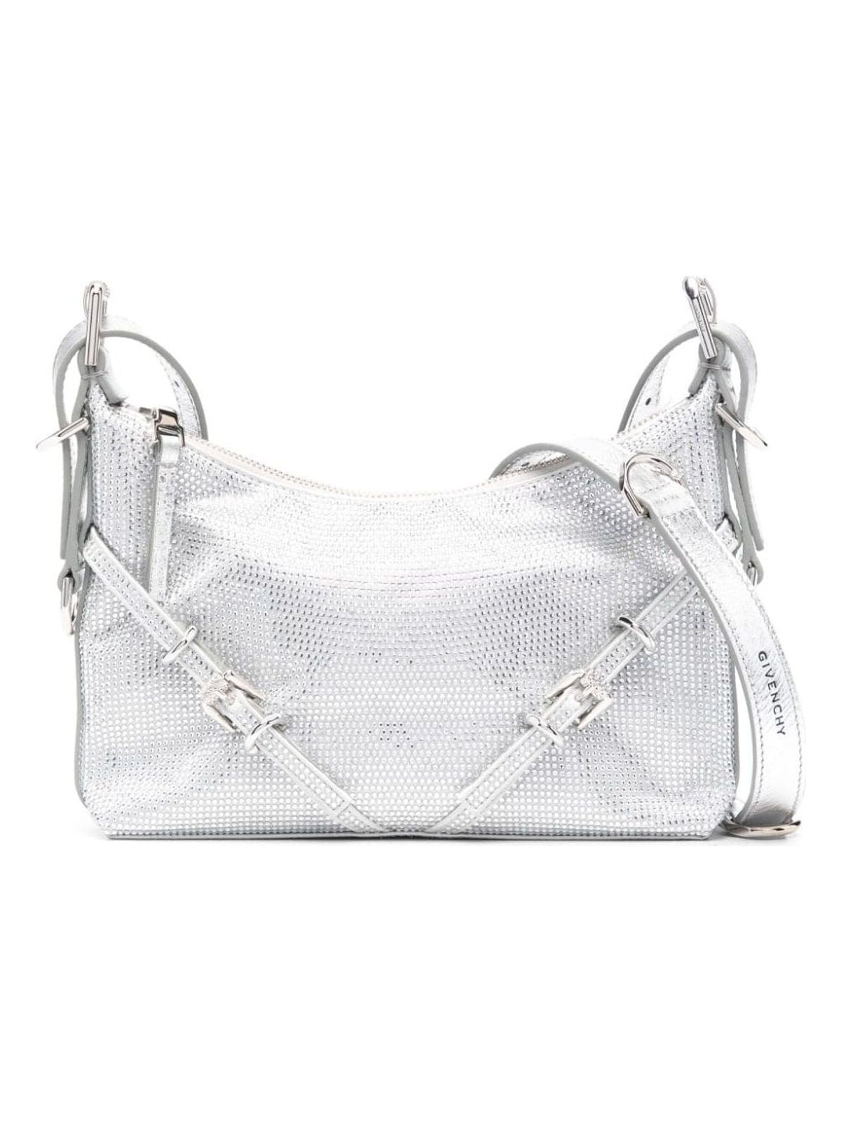 Givenchy Women's Voyou Strass Embellished Mini Shoulder Bag in Silver | Size UNI | BB50THB1QCVOYOU070