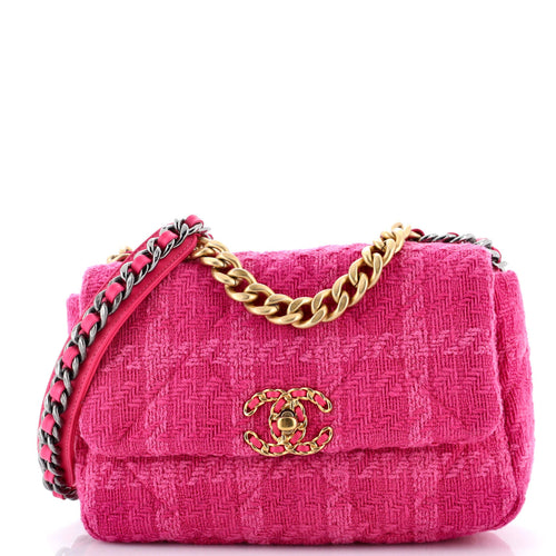 CHANEL 19 Flap Bag Quilted Tweed Medium