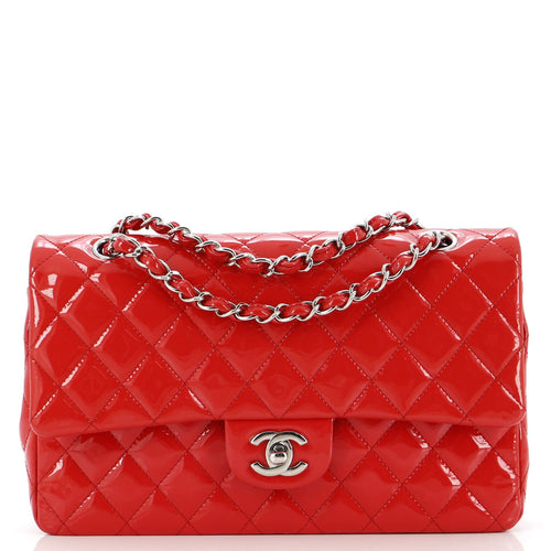 CHANEL Classic Double Flap Bag Quilted Patent Medium