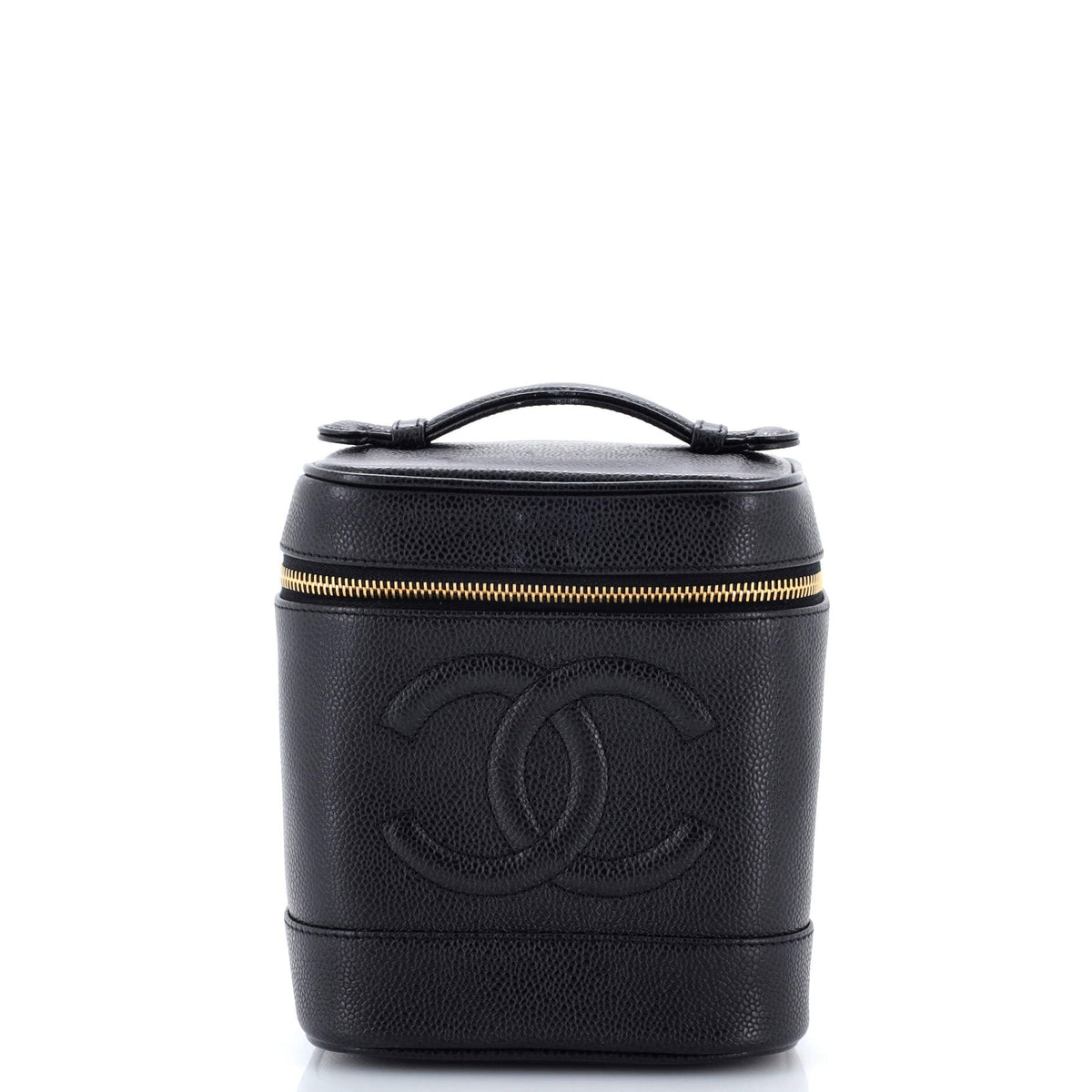 Chanel CHANEL Vintage Timeless Cosmetic Case Caviar Tall