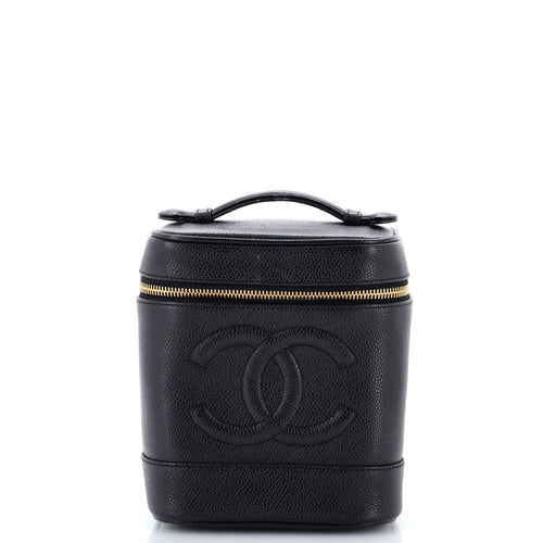 CHANEL Vintage Timeless Cosmetic Case Caviar Tall