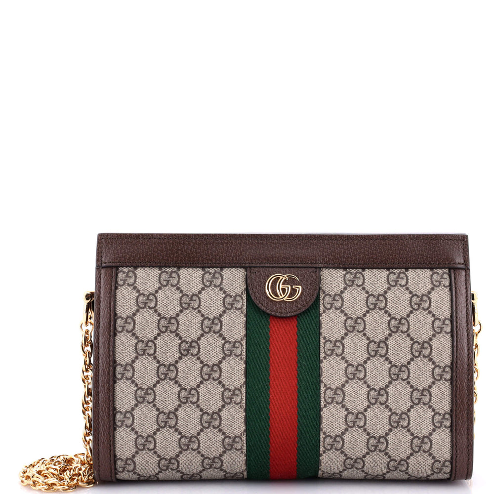 GUCCI Ophidia Chain Shoulder Bag GG Coated Canvas Small