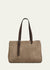 East-West Belt Velour Leather Tote Bag