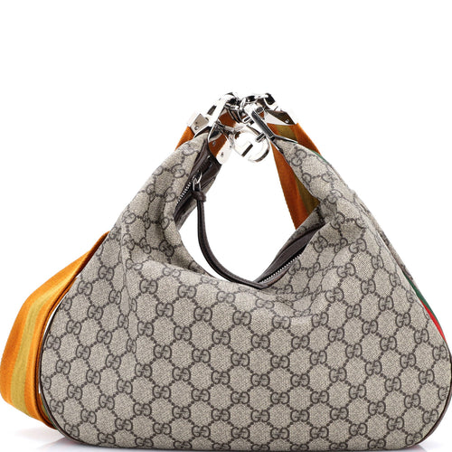 GUCCI Attache Shoulder Bag GG Coated Canvas Medium