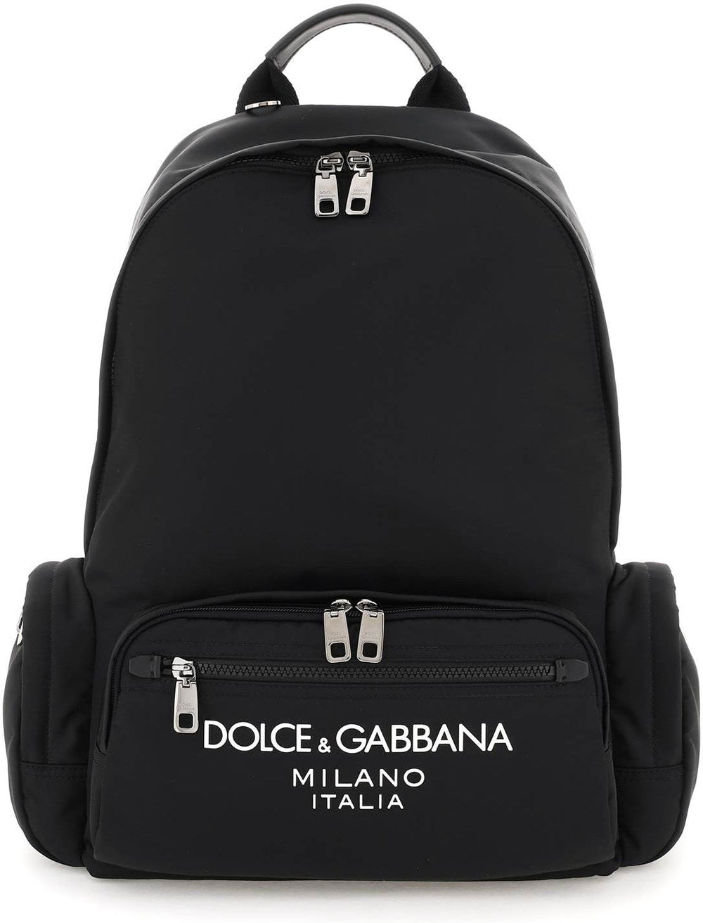 Men's Logo Print Nylon Backpack in Black | BM2197AG182