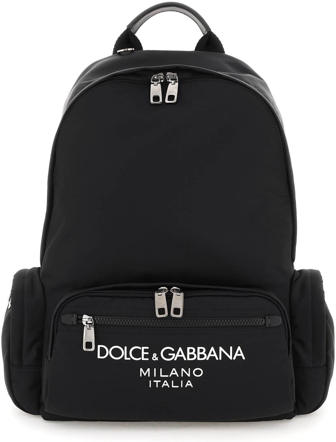 Dolce & Gabbana Men's Logo Print Nylon Backpack in Black | BM2197AG182