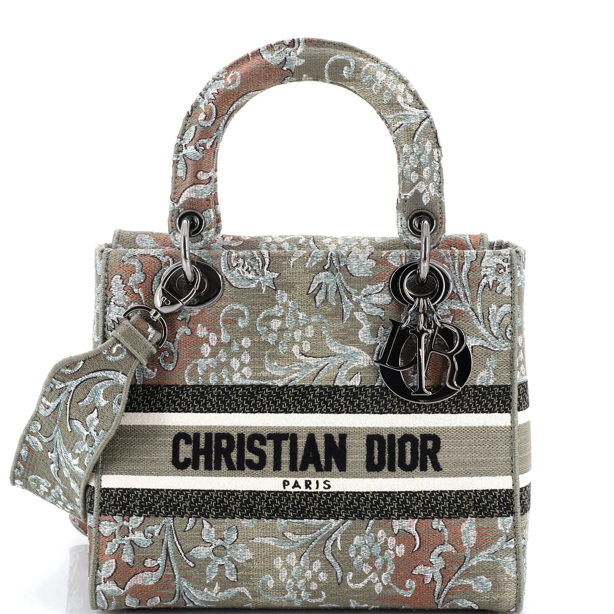Christian Dior Lady D-Lite Bag Embroidered Canvas Medium