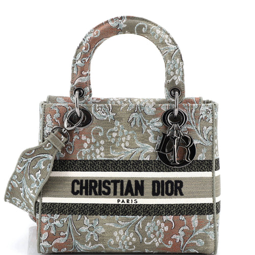 Lady D-Lite Bag Embroidered Canvas Medium