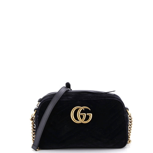 GUCCI GG Marmont Shoulder Bag Matelasse Velvet Small