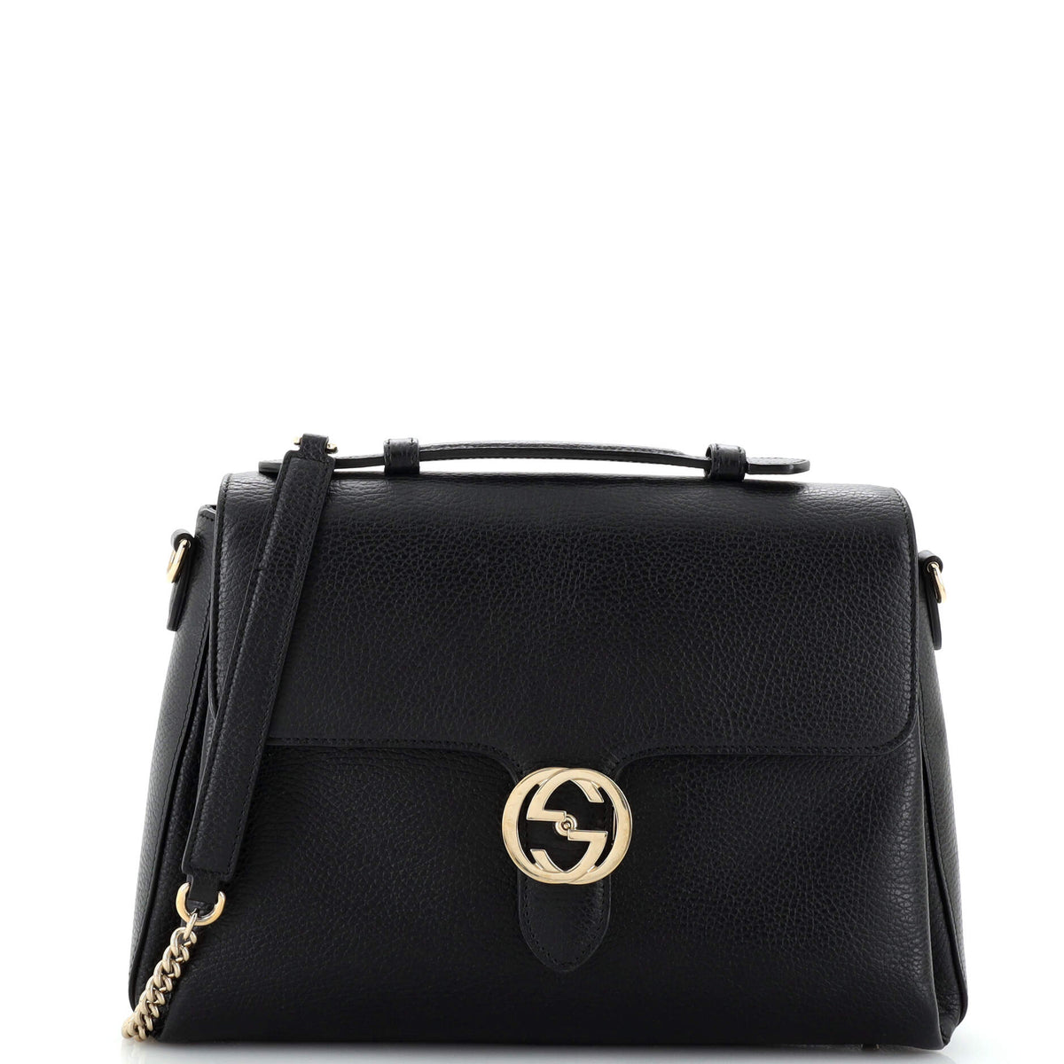 Gucci GUCCI Interlocking Top Handle Bag Leather Medium