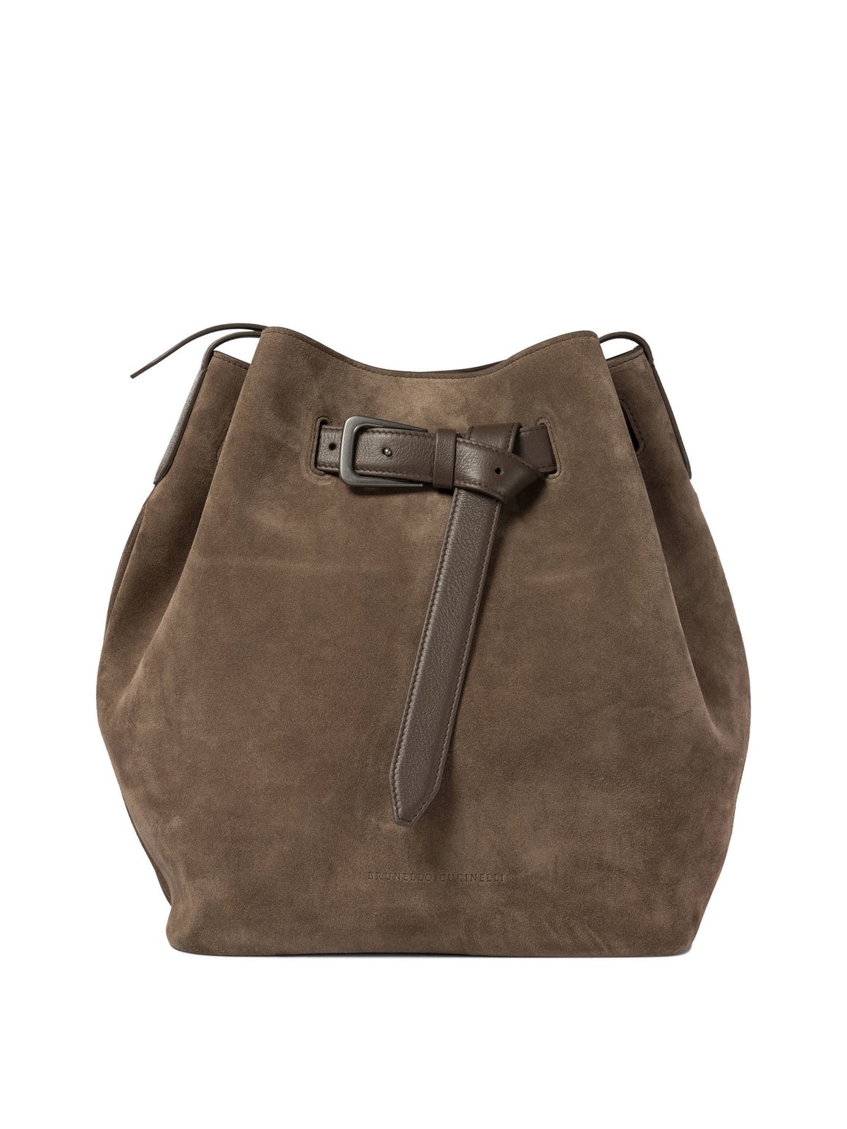 Brunello Cucinelli Women's Buckle Bucket Bag in Brown | MBDLD2615PC8769
