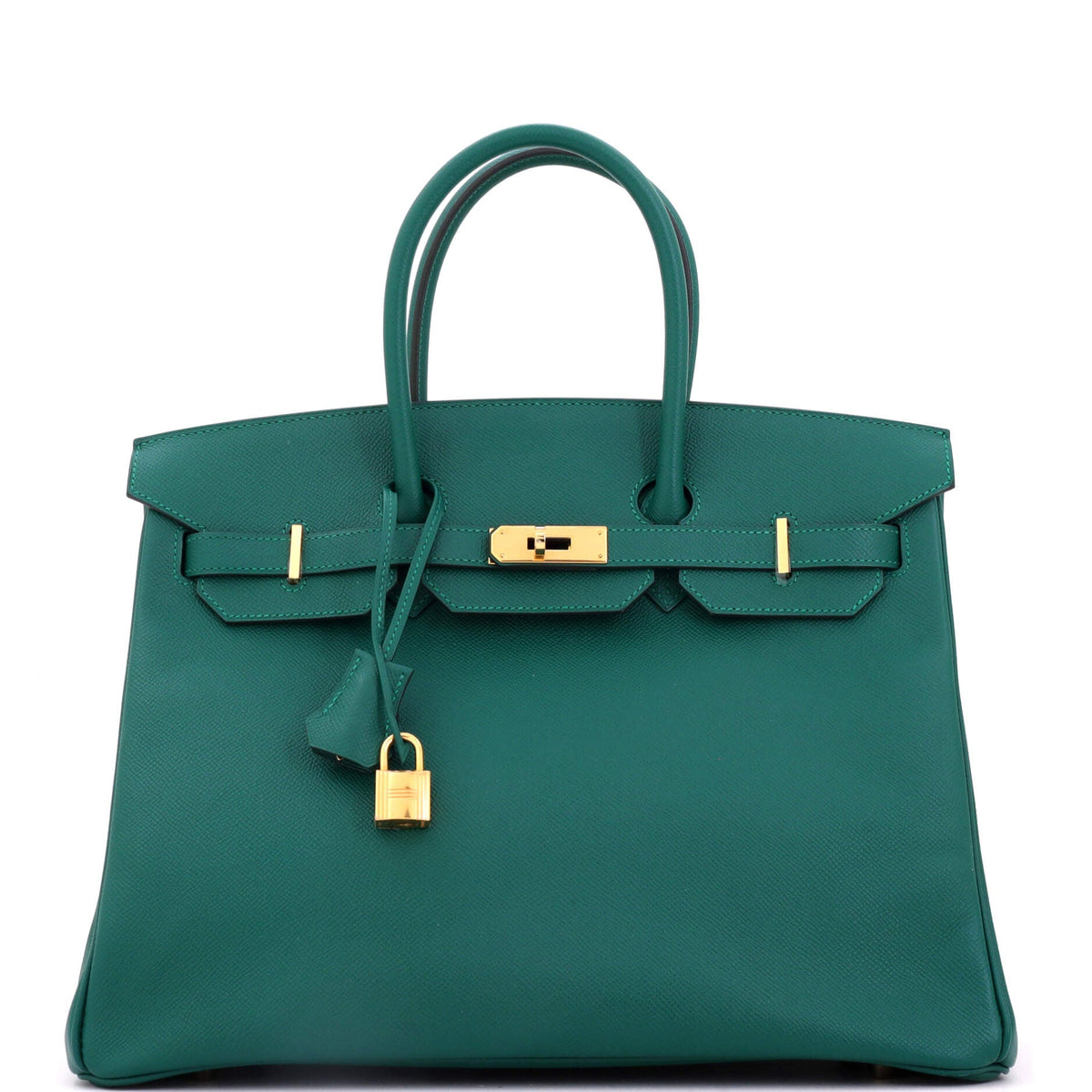 Herm?s Birkin Handbag Malachite Epsom with Gold Hardware 35