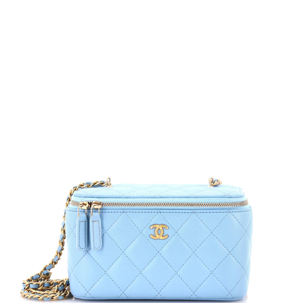 Chanel CHANEL Pearl Crush Vanity Case with Chain Quilted Lambskin Small