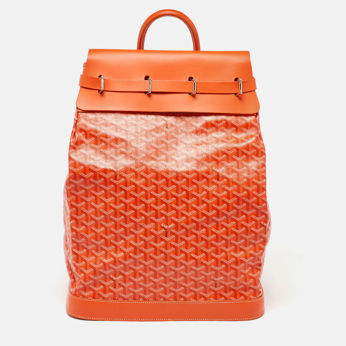 Goyard Orange Goyardine Coated Canvas and Leather Steamer Bag