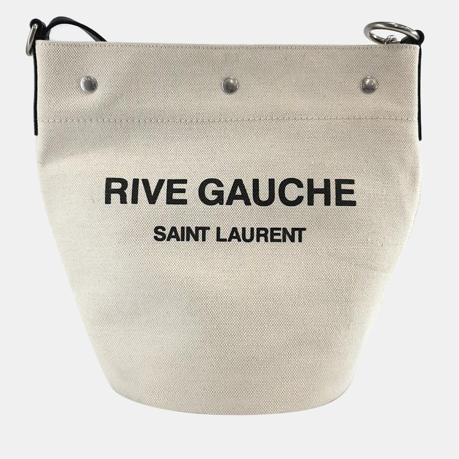 Saint Laurent Paris Saint Laurent Neutral Canvas Rive Gauche Bucket Bag