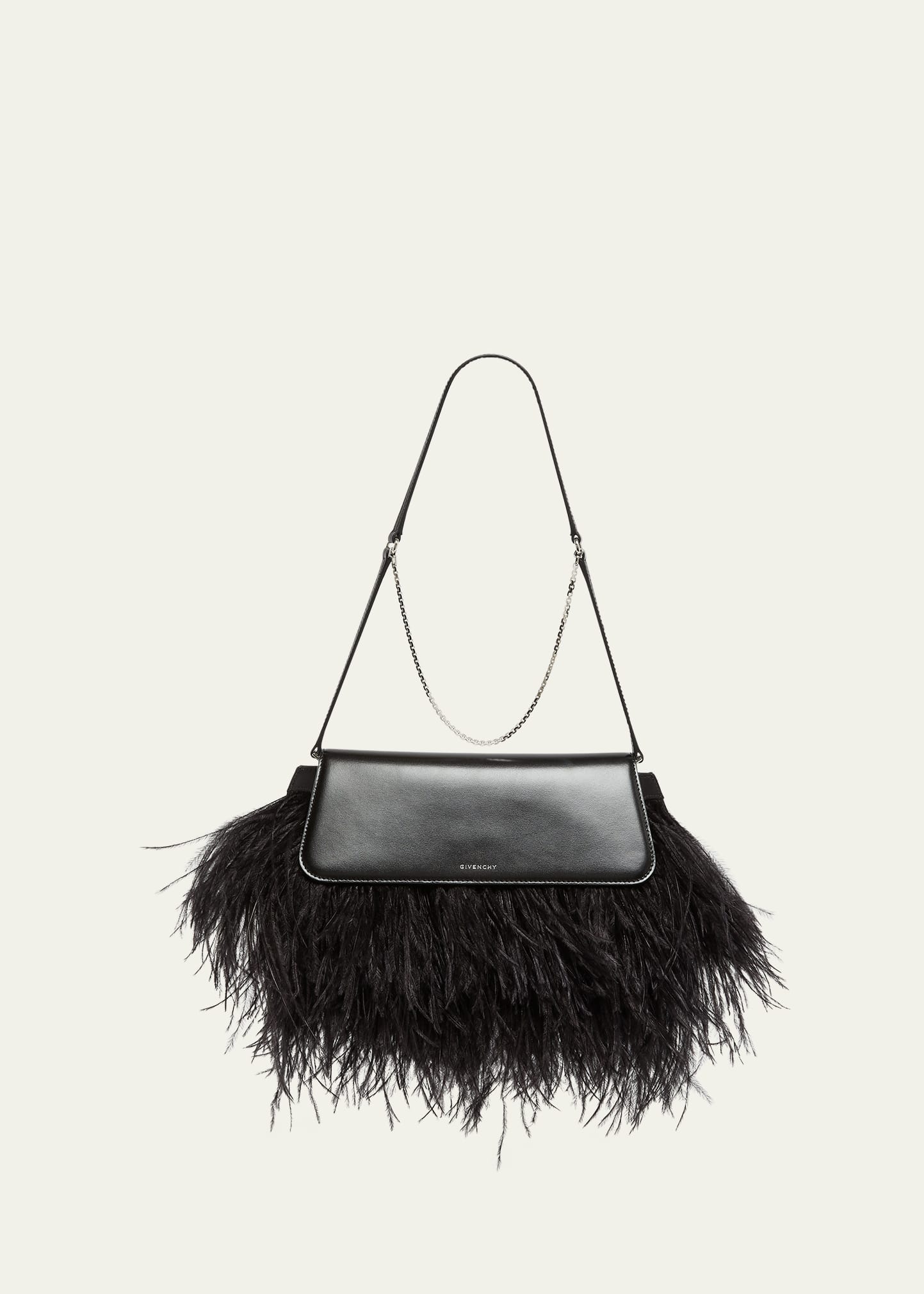 Givenchy Voyou East-West Shoulder Bag in Feathers & Leather