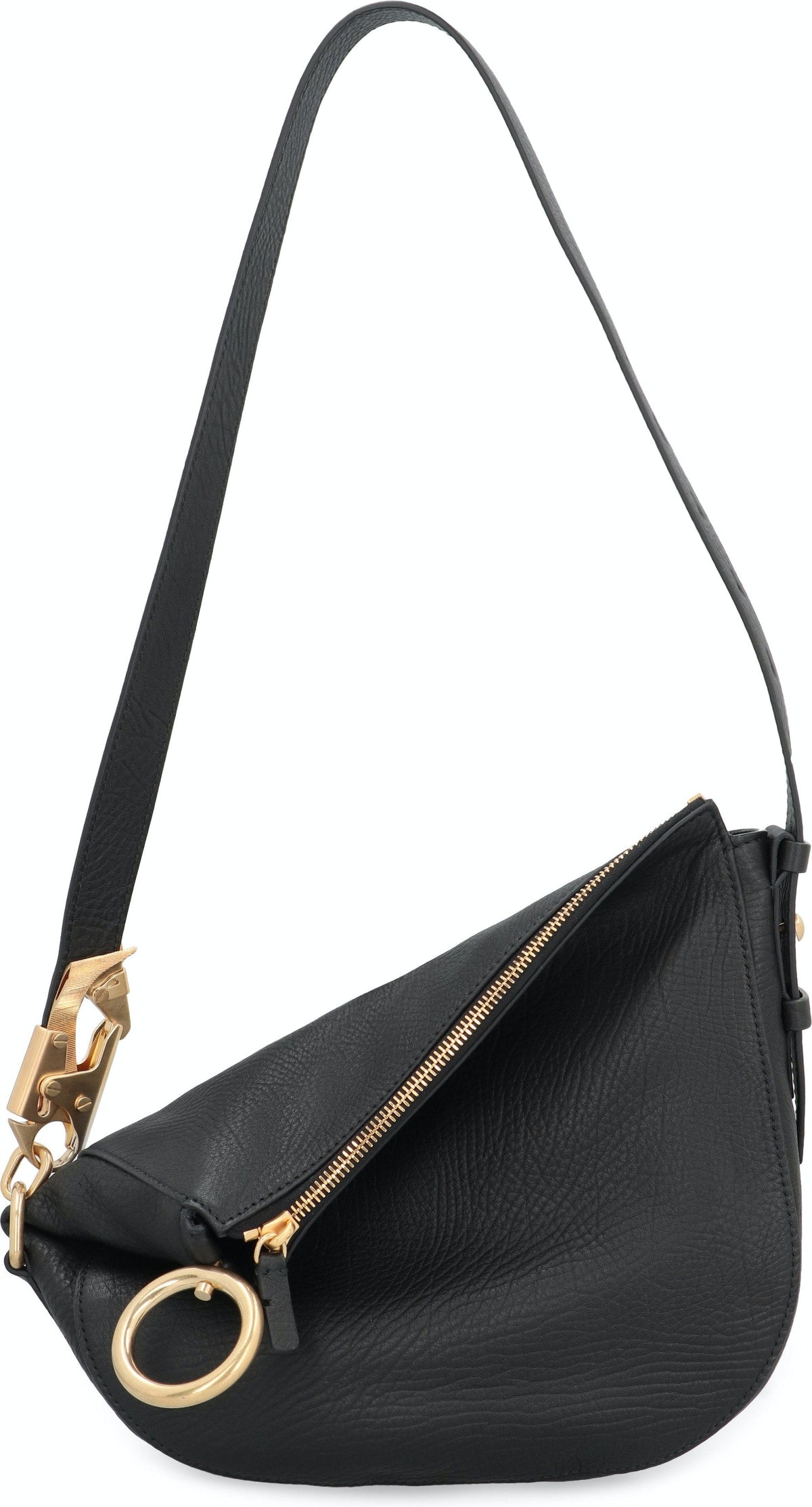 Burberry Women's Knight Leather Shoulder Bag in Black | 8077553148059 Color B4935