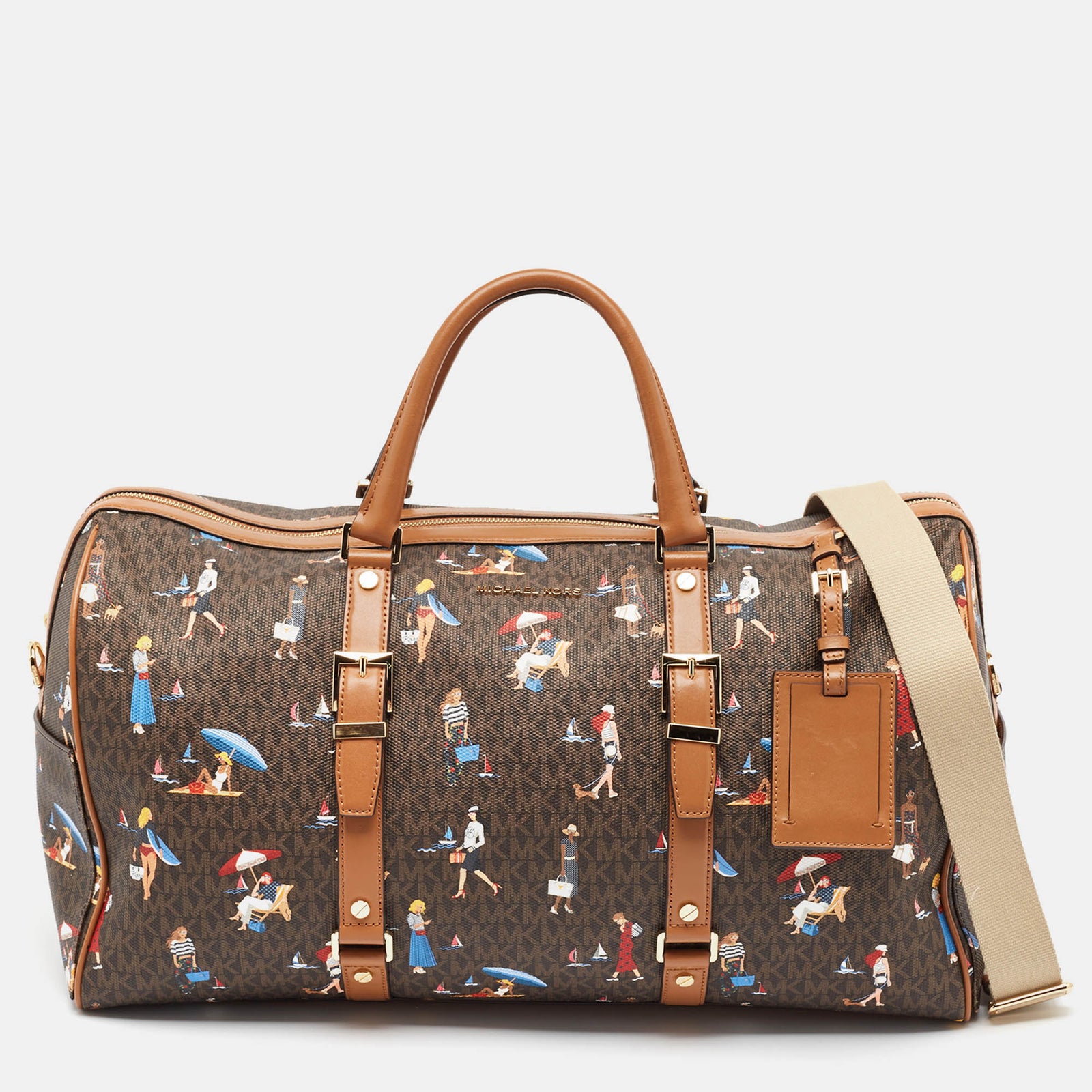 Michael Kors Multicolor Coated Canvas Faux Leather Duffel Bags