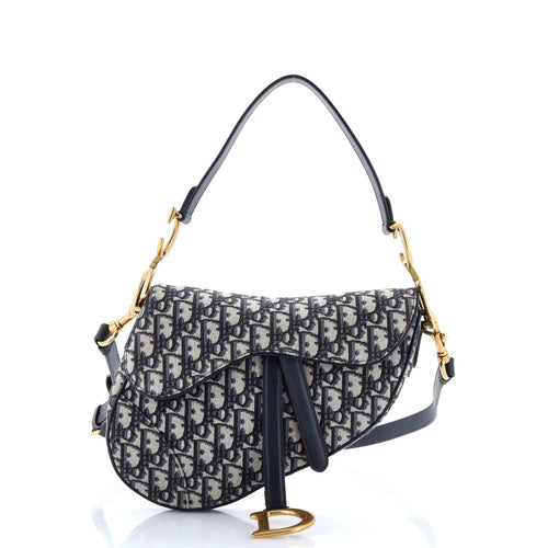 Saddle Handbag with Strap Oblique Canvas Medium
