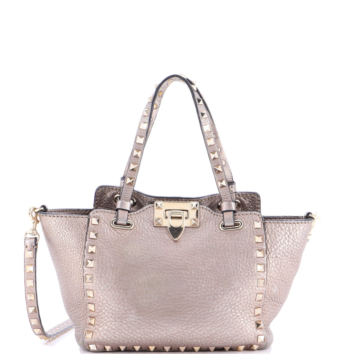 Valentino VALENTINO GARAVANI Rockstud Tote Pebbled Leather Medium