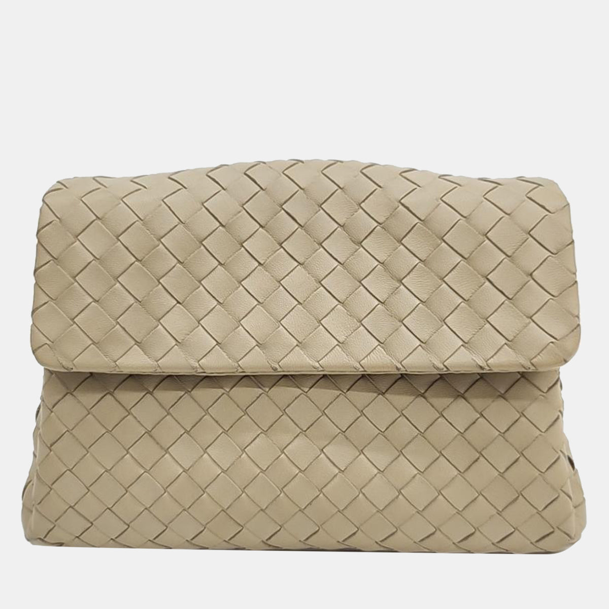 Bottega Veneta Beige Nappa Intrecciato Clutch Bag