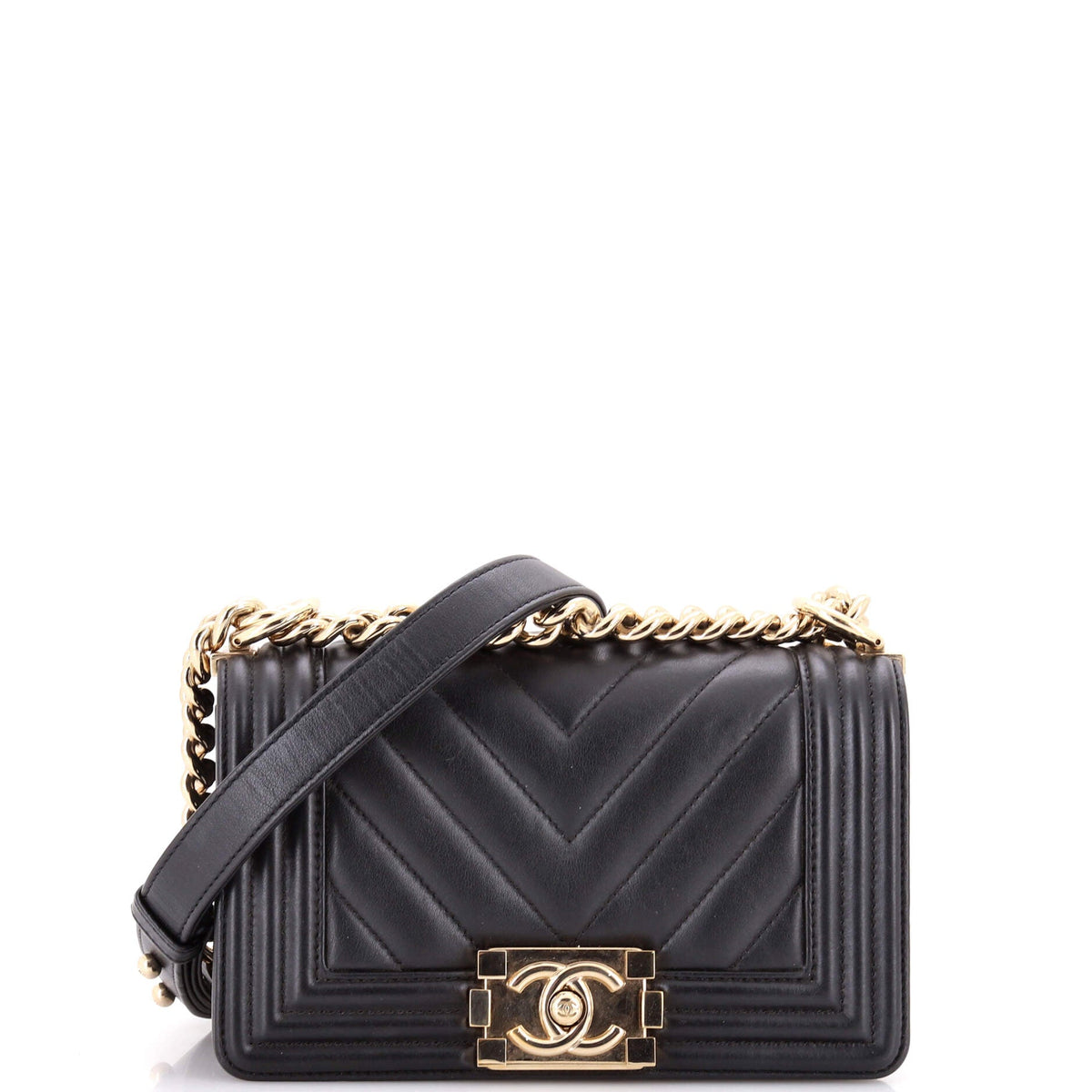 Chanel CHANEL Boy Flap Bag Chevron Calfskin Small