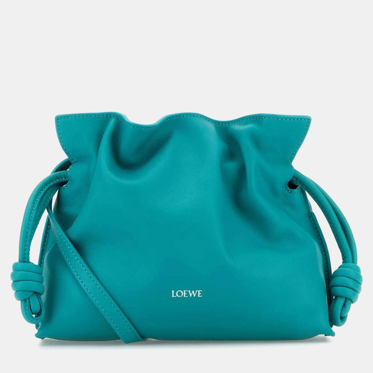Loewe Turquoise Nappa Leather Flamenco Clutch