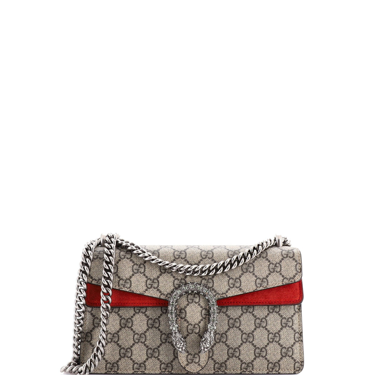 Gucci GUCCI Dionysus Bag GG Coated Canvas with Crystal Embellished Metal Small