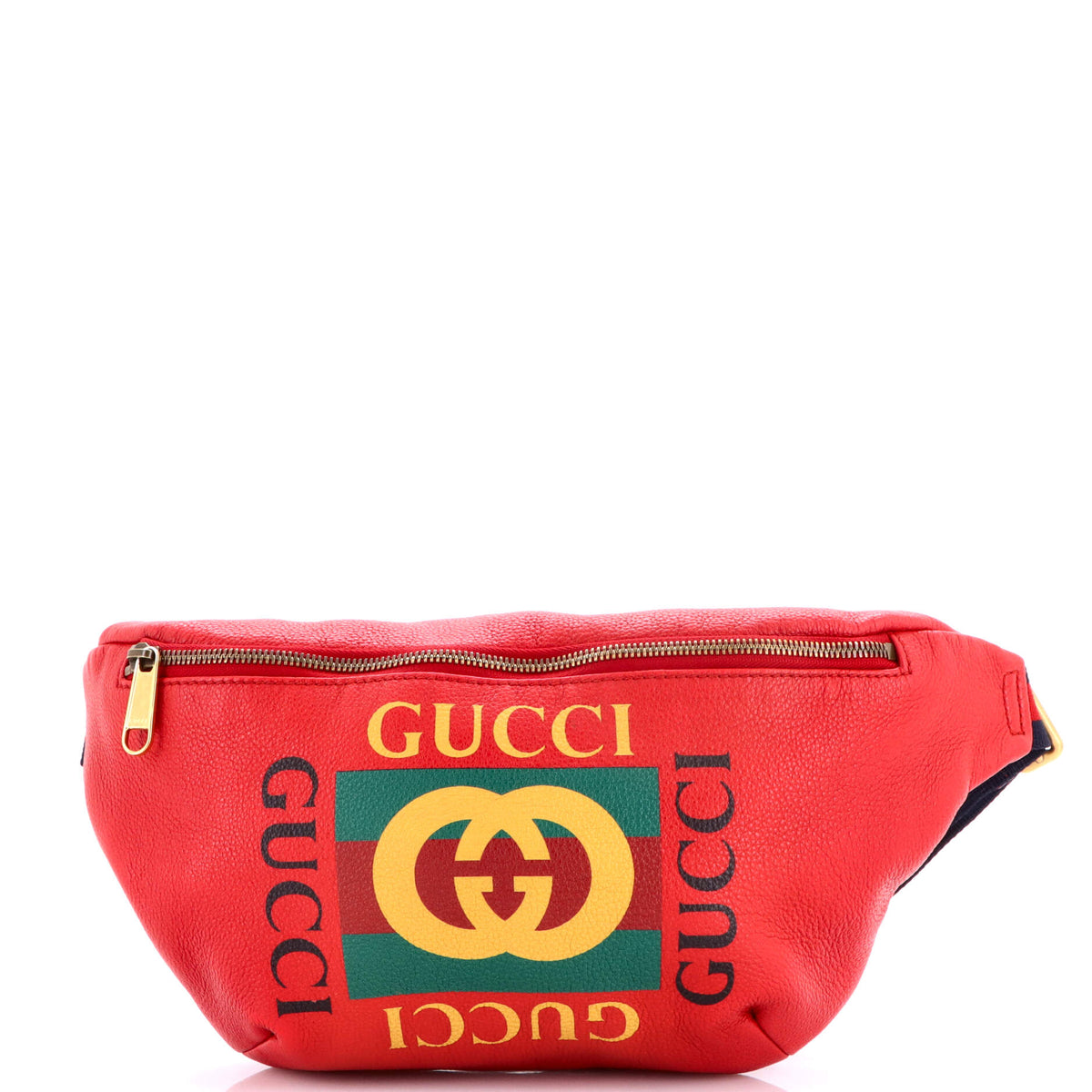 Gucci GUCCI Logo Belt Bag Printed Leather Medium