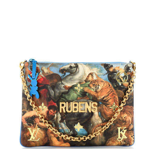 Pochette Clutch Limited Edition Jeff Koons Rubens Print Canvas