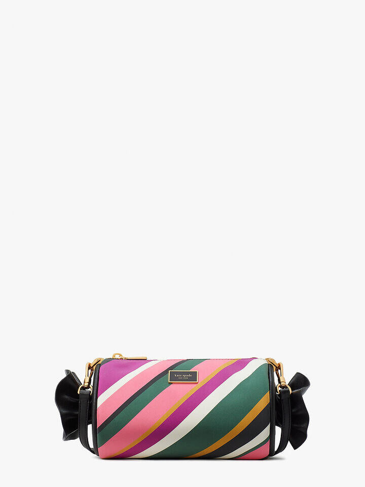 Kate Spade Au Sweet Treats Festive Multi Stripe Jacquard Small Barrel Bag