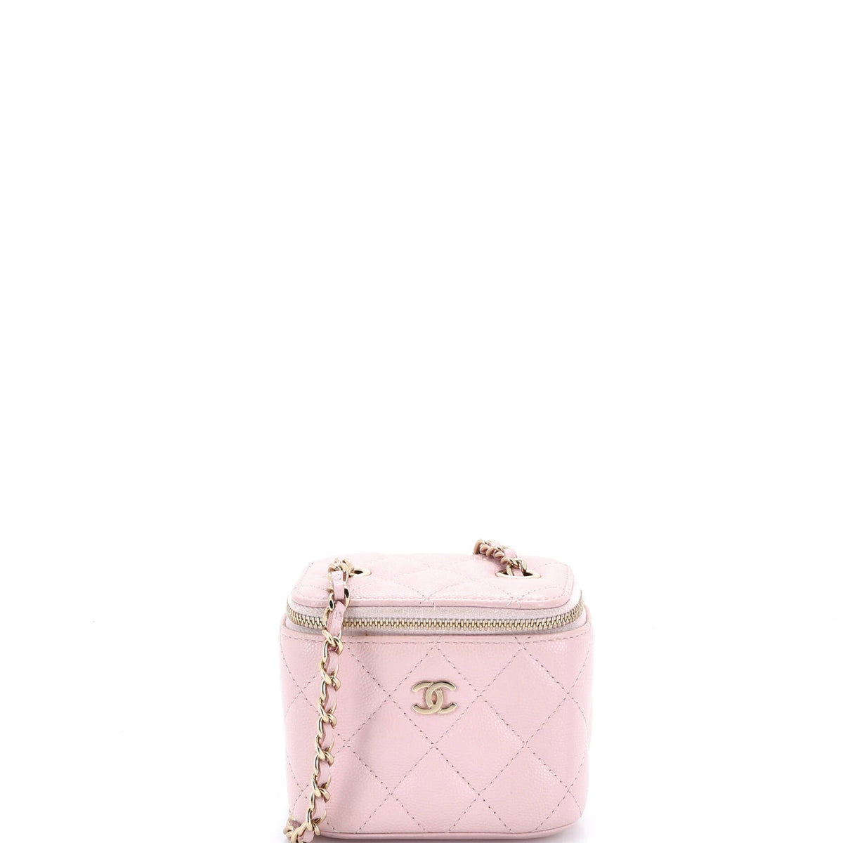 Chanel CHANEL Classic Vanity Case with Chain Quilted Caviar Mini