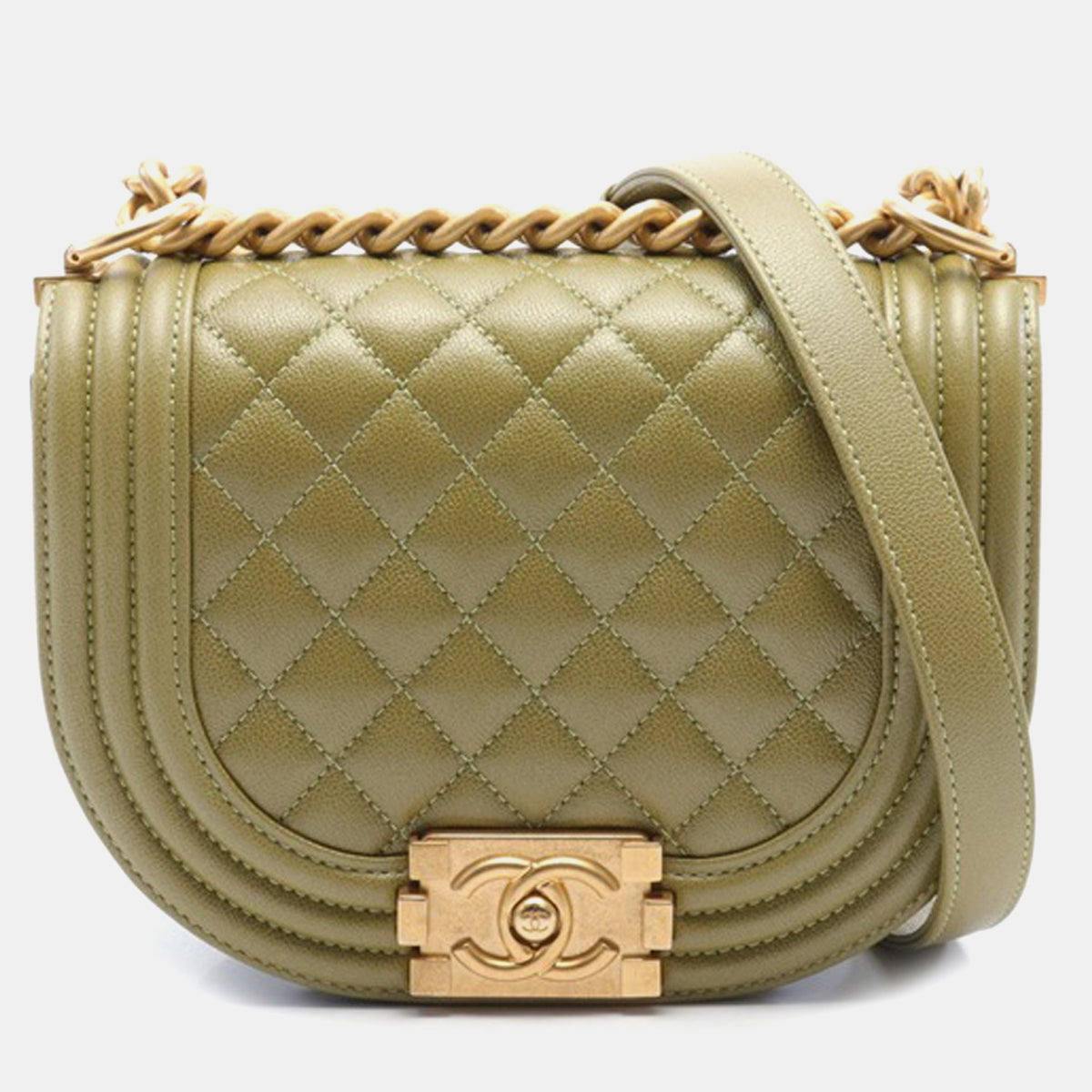 Chanel Small Quilted Caviar Messenger Bag