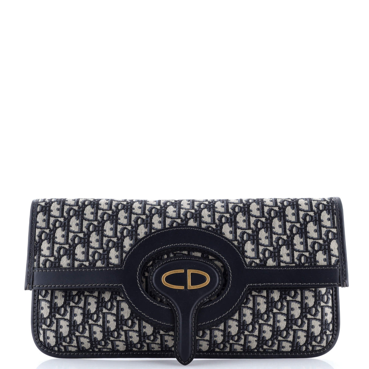 Christian Dior Fold Over Clutch Oblique Canvas