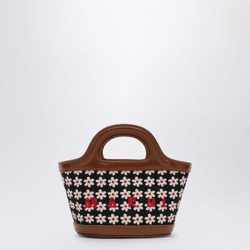 Marni Women's Black Micro Tropicalia Bag With Daisy Print in Red | BMMP0096U6P7944