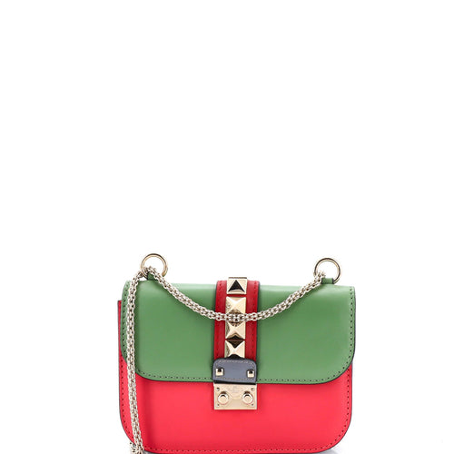 VALENTINO GARAVANI Glam Lock Shoulder Bag Leather Mini