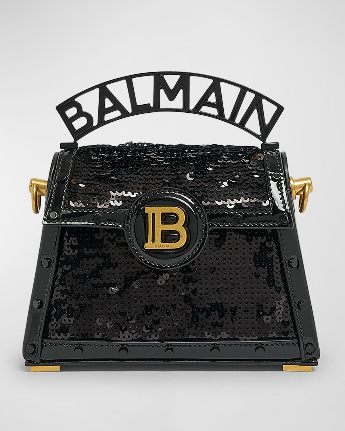 Balmain BBuzz Dynasty Small Top-Handle Bag in Sequin Leather