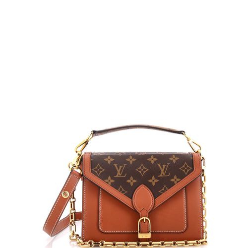 Biface Handbag Leather and Reverse Monogram Canvas