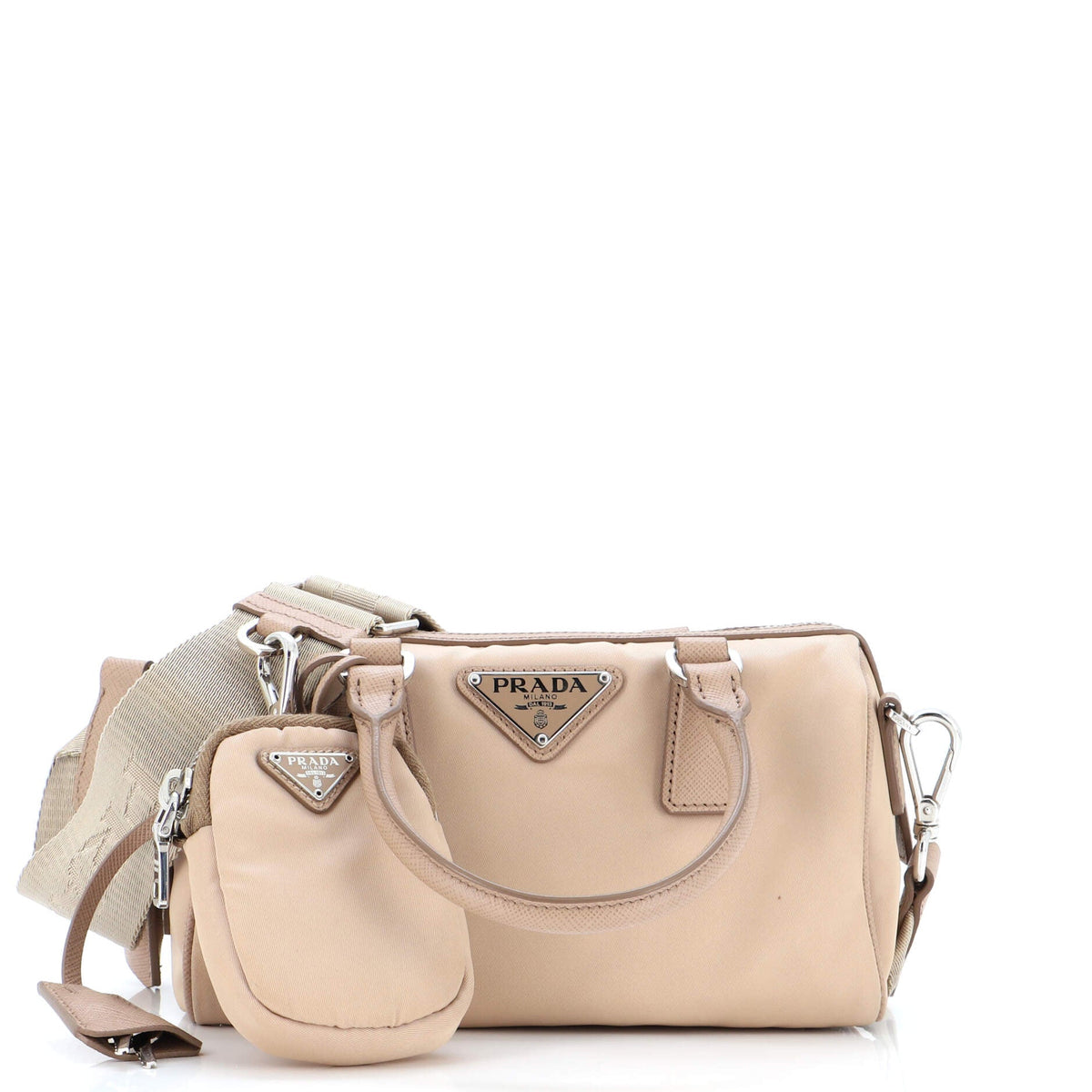 Prada PRADA Re-Edition 2005 Top Handle Boston Bag Tessuto with Saffiano Leather Mini