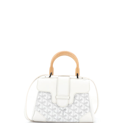 GOYARD Saigon Top Handle Bag Coated Canvas with Leather Mini