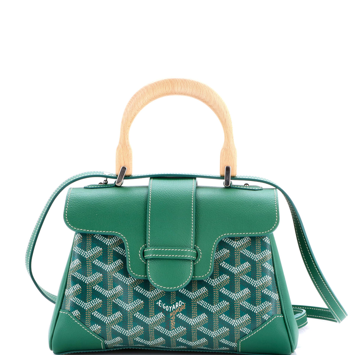 Goyard GOYARD Saigon Top Handle Bag Coated Canvas with Leather Mini