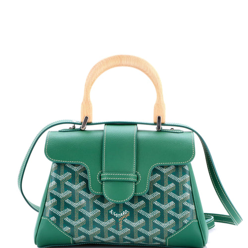 GOYARD Saigon Top Handle Bag Coated Canvas with Leather Mini