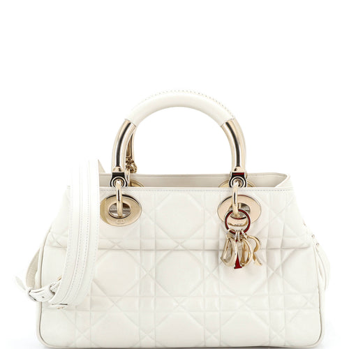 Lady 95.22 Bag Cannage Embossed Leather Medium