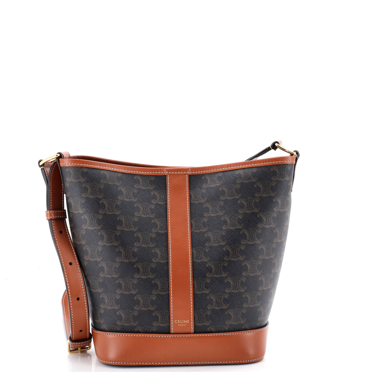 Celine CELINE Bucket Bag Triomphe Coated Canvas Small