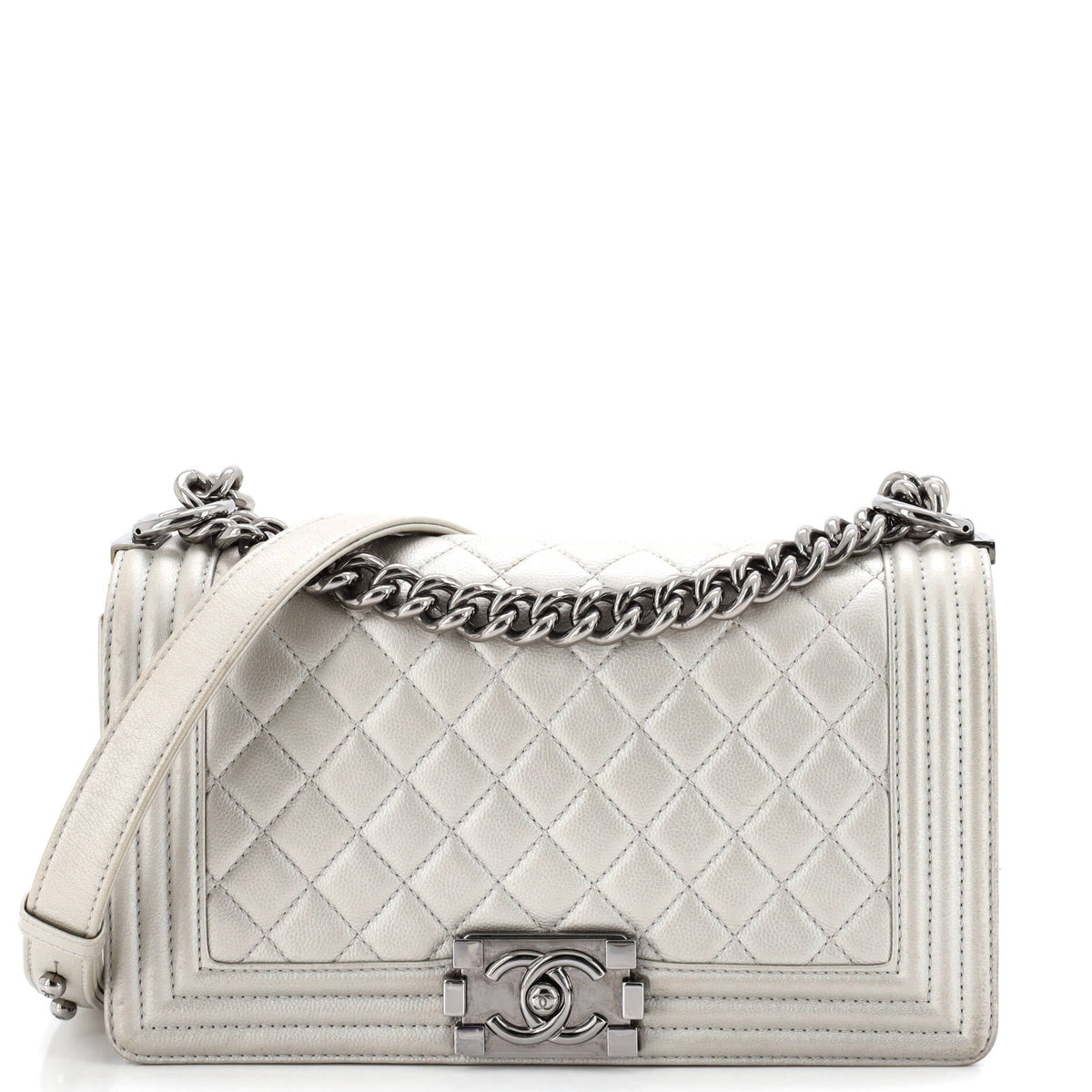 Chanel CHANEL Boy Flap Bag Quilted Calfskin Old Medium