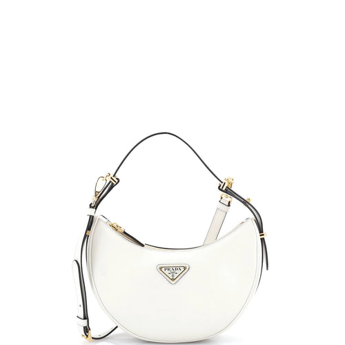 PRADA Arque Half Moon Hobo Leather Small